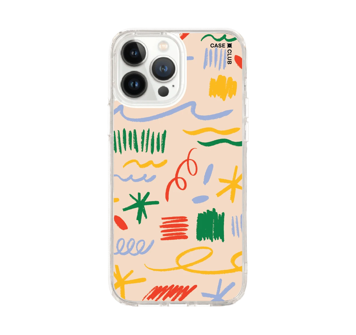 iphone 12/ 13 pro max clear case warm shade brush
